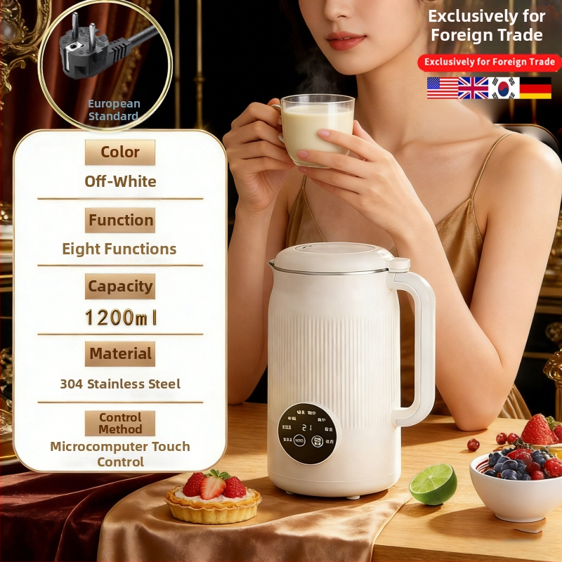 Stroj na sójové mlieko, nerezové telo, 800 W, mletie bez sitka, ohrev spodnej dosky, udržiava teplo pre 4–5 porci