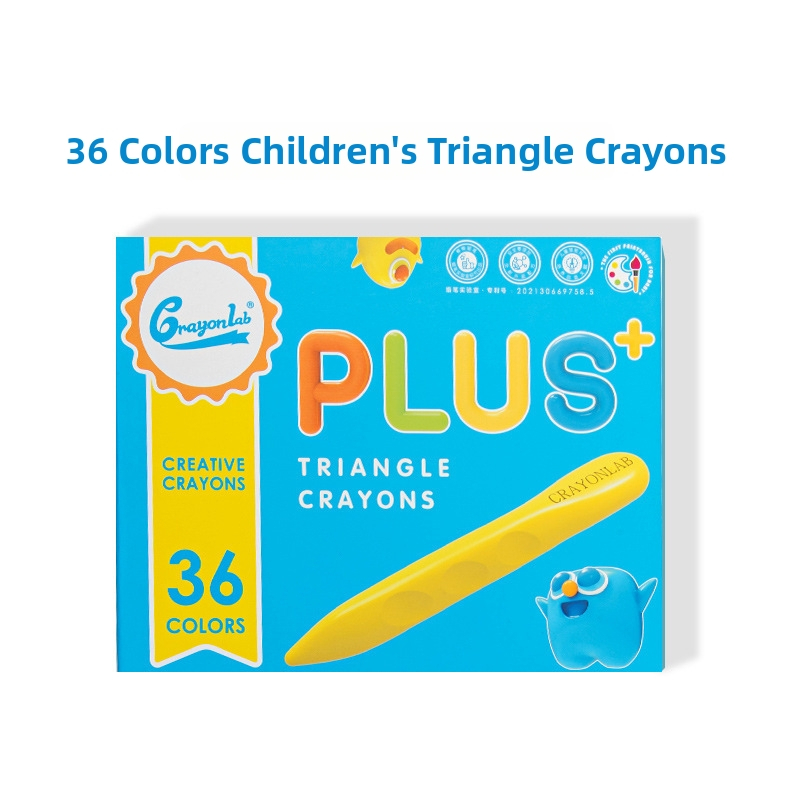 Detské trojuholníkové voskové pastelky na maľovanie, 36 farieb, tlač loga a prispôsobenie, darček pre deti