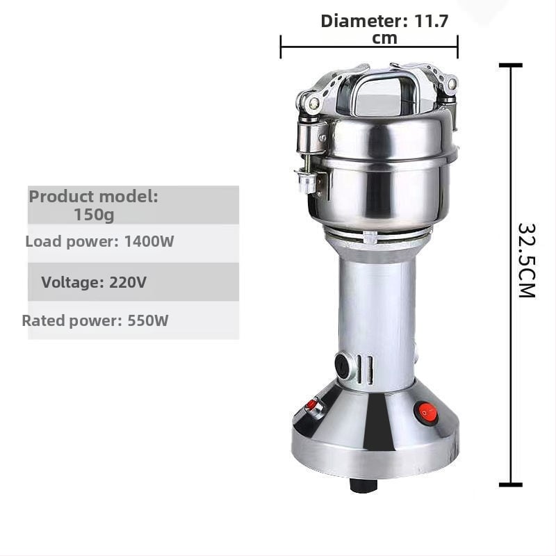 Univerzálny domáci mlyn na prášky s ultra jemným mletím z nehrdzavejúcej ocele, objem 2000 g, >40 000 rpm, pohár z nehrdzavejúcej ocele, telo z nehrdzavejúcej ocele, 6+ ostrí