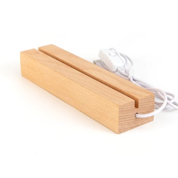 LED osnova od bukovog drveta za staklenu sliku uz noćnu svjetiljku — moderan minimalistički stil