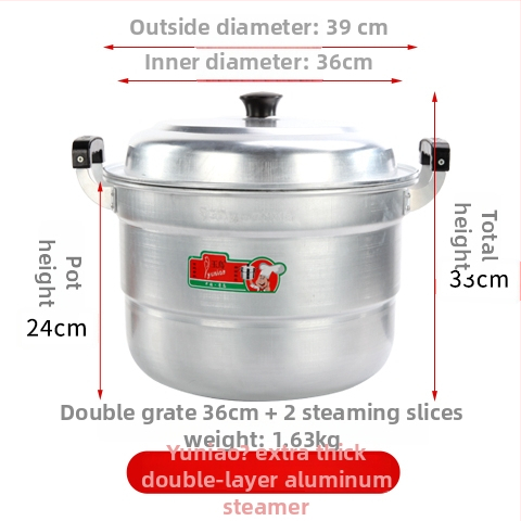 Hlinírový dvojúrovňový parný hrniec, s jednopodlažným dnom, univerzálny pre všetky platne