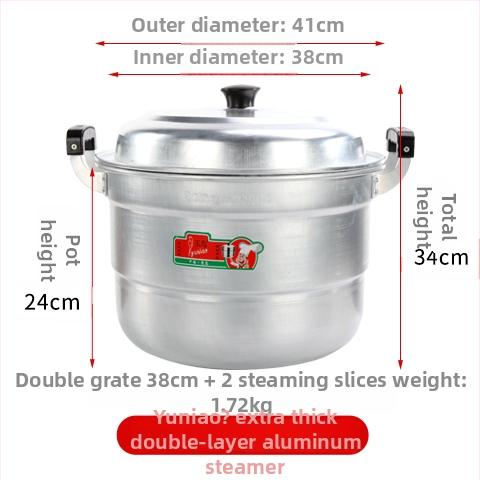 Hlinírový dvojúrovňový parný hrniec, s jednopodlažným dnom, univerzálny pre všetky platne