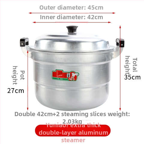 Hlinírový dvojúrovňový parný hrniec, s jednopodlažným dnom, univerzálny pre všetky platne