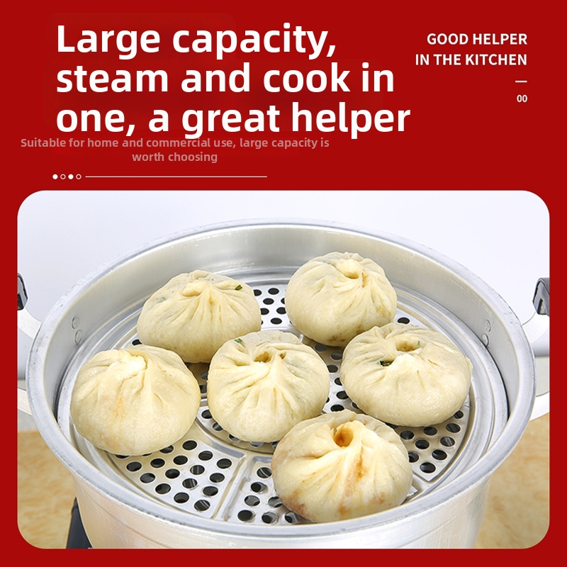 Hlinírový dvojúrovňový parný hrniec, s jednopodlažným dnom, univerzálny pre všetky platne