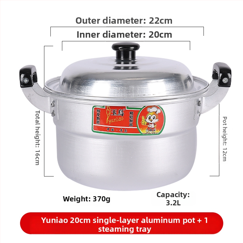 Hlinírový dvojúrovňový parný hrniec, s jednopodlažným dnom, univerzálny pre všetky platne