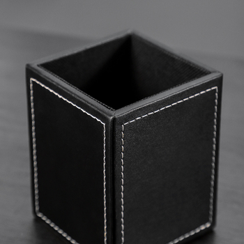 Qing Ruoxi Δερμάτινος Δοχέας Για Στυλό, Τετράγωνο, Λογότυπο Εκτυπωμένο