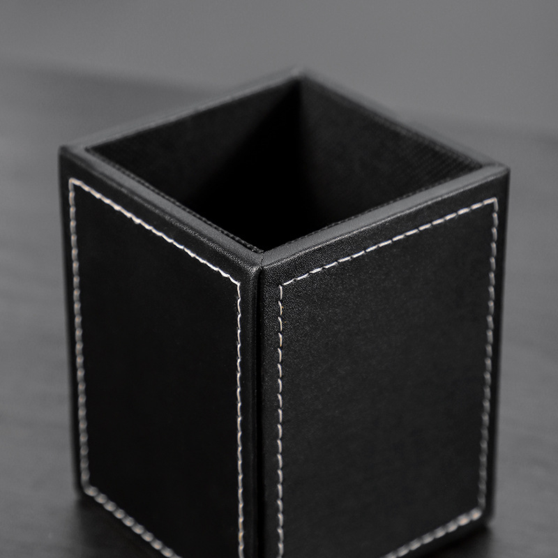 Qing Ruoxi Δερμάτινος Δοχέας Για Στυλό, Τετράγωνο, Λογότυπο Εκτυπωμένο