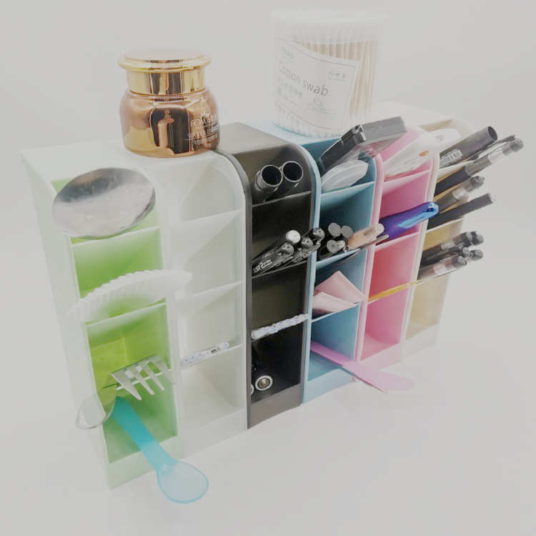 Κεκλιμένος κρατήρας για στυλό, πλαστικό δοχείο αποθήκευσης με πολλαπλά κάθετα διαμερίσματα, κατασκευασμένος από PP και σκόνη από σιτάρι, φιλικός προς το περιβάλλον