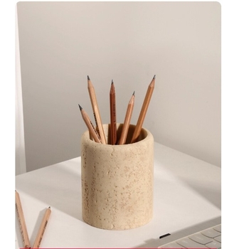 Keramički držač za olovke s teksturom kamena, moderan minimalistički stil, vodootporan, kapacitet 18 L