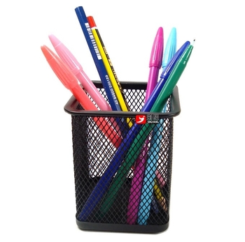 Deli 9174 Μεταλλική Θήκη για Στυλό με Μεταλλικό Πλέγμα, Τετράγωνου Σχήματος, Χωρίς Λογότυπο