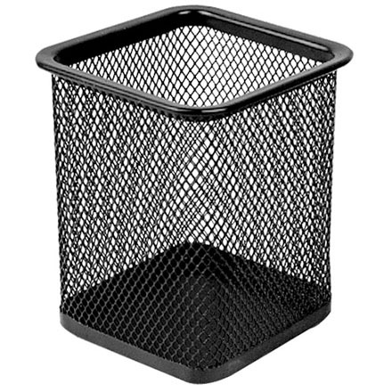 Deli 9174 Μεταλλική Θήκη για Στυλό με Μεταλλικό Πλέγμα, Τετράγωνου Σχήματος, Χωρίς Λογότυπο