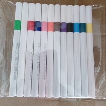 Guoya akril marker – 1 kom, 12 punjenja, osnovna ambalaža