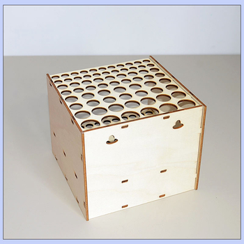 Ξύλινο δοχείο στυλό γραφείου με πολλαπλές θήκες, τετράγωνο σχήμα, μοντέλο Fxbj, δυνατότητα εκτύπωσης λογότυπου και προσαρμογή