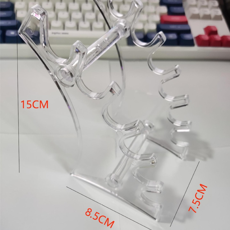 Ακρυλικό επιτραπέζιο κρατήρας για στυλό και οργανωτής, διαφανές εκθεσιακό ράφι, μοντέλο B-02, PS πλαστικό, εκτυπωμένο λογότυπο, δυνατότητα παραμετροποίησης