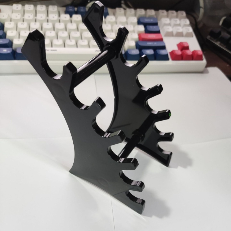 Ακρυλικό επιτραπέζιο κρατήρας για στυλό και οργανωτής, διαφανές εκθεσιακό ράφι, μοντέλο B-02, PS πλαστικό, εκτυπωμένο λογότυπο, δυνατότητα παραμετροποίησης