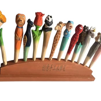 Χειροποίητος ξύλινος κρατήρας στυλό με 12 οπές, από συμπαγές ξύλο, κωδικός BshDnTKk