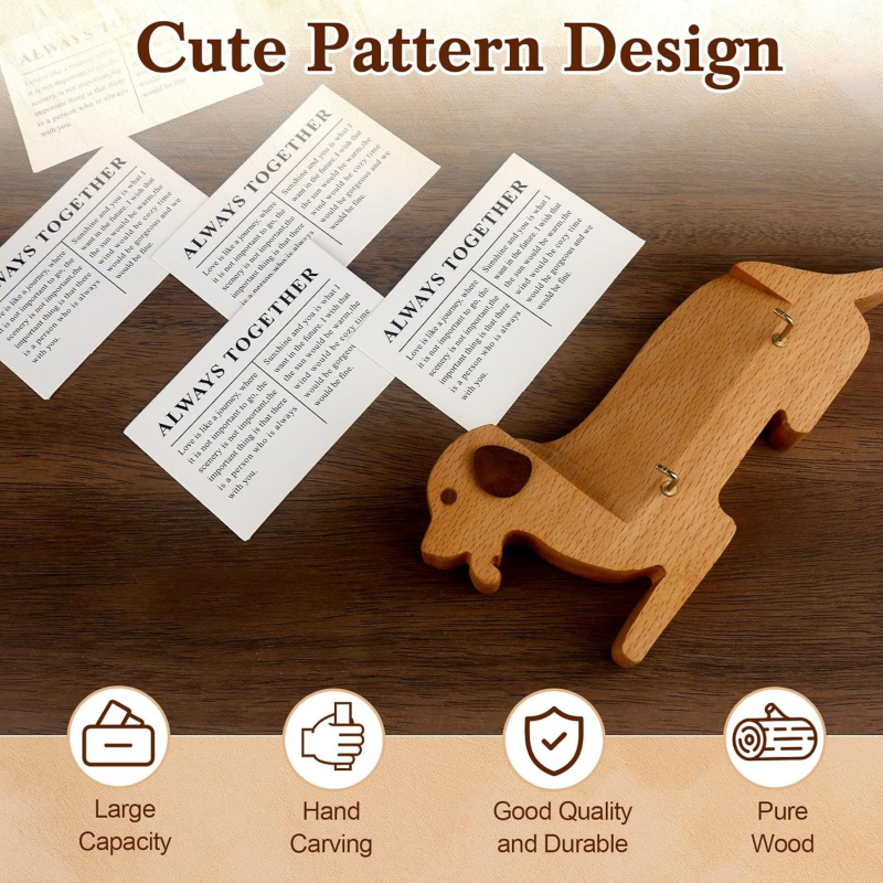 Suport pentru carduri din lemn - formă caricatură, suport de birou cu un singur nivel, imprimare a siglei, personalizare