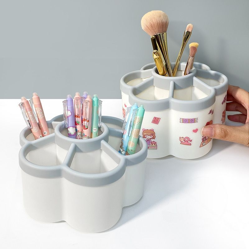 Περιστρεφόμενος κρατήρας στυλό, πολυλειτουργικός οργανωτής γραφείου με μεγάλο χώρο, στρογγυλός και πλαστικός