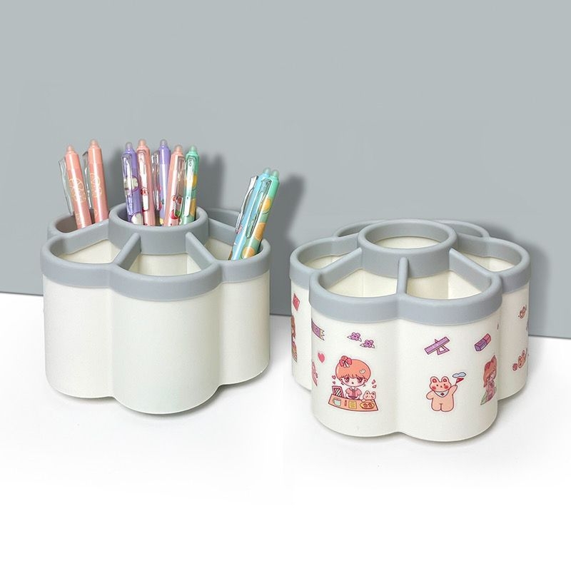 Περιστρεφόμενος κρατήρας στυλό, πολυλειτουργικός οργανωτής γραφείου με μεγάλο χώρο, στρογγυλός και πλαστικός