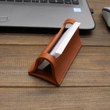 Suport pentru cărți de vizită din PVC pentru birou, design cu un singur strat, formă geometrică, capacitate 30 de carduri, imprimare logo disponibil