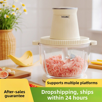 Domáce mlynček na mäso 2,5 l — plne automatický, multifunkčný, s 4 čepeľami a sklenenou nádobou, druhá rýchlosť