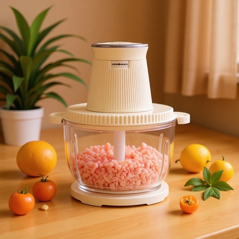 Domáce mlynček na mäso 2,5 l — plne automatický, multifunkčný, s 4 čepeľami a sklenenou nádobou, druhá rýchlosť