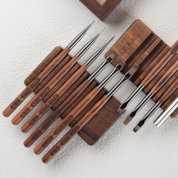 Drveni držač za olovku za manikuru – višenamjenski stalak za prikaz umjetnosti noktiju od orašastog drveta