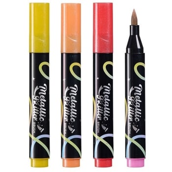 Μαρκαδόρος γκλίτερ με τριγωνικό σχέδιο και μονή κεφαλή, μεγάλη χωρητικότητα, περλέ φινίρισμα· πλαστικό περίβλημα, δυνατότητα προσαρμογής.