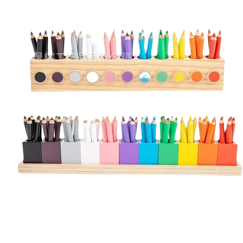 Drveni kreativni držač za olovke i stalak za markere na radnom stolu – višenamjenski stolni organizator, 1 razina
