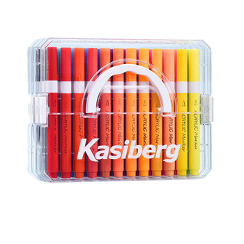 Μαρκαδόρος ακρυλικός με απαλό άκρο και κουτί που στοίβαζεται, αδιαφανές χρώμα; Cassiberg; επιλογές 24/36/48/60/72 χρώματα; βασική συσκευασία