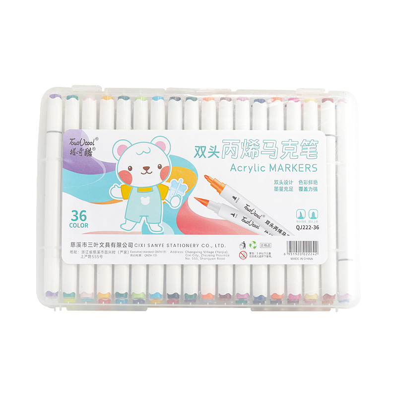 Taqiku dvostruko završni akrilni marker set, brzo-sušeći mekani vrhovi, vodootporni i s mogućnošću slaganja