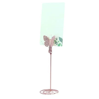 Clip metal pentru notițe – oțel inoxidabil, formă geometrică, capacitate 50, model Butterfly Card Clip, brand Xinxing Craft