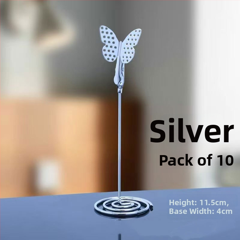 Kovový klip na poznámky – nerezová oceľ, geometrický tvar, kapacita 50, model Butterfly Card Clip, značka Xinxing Craft