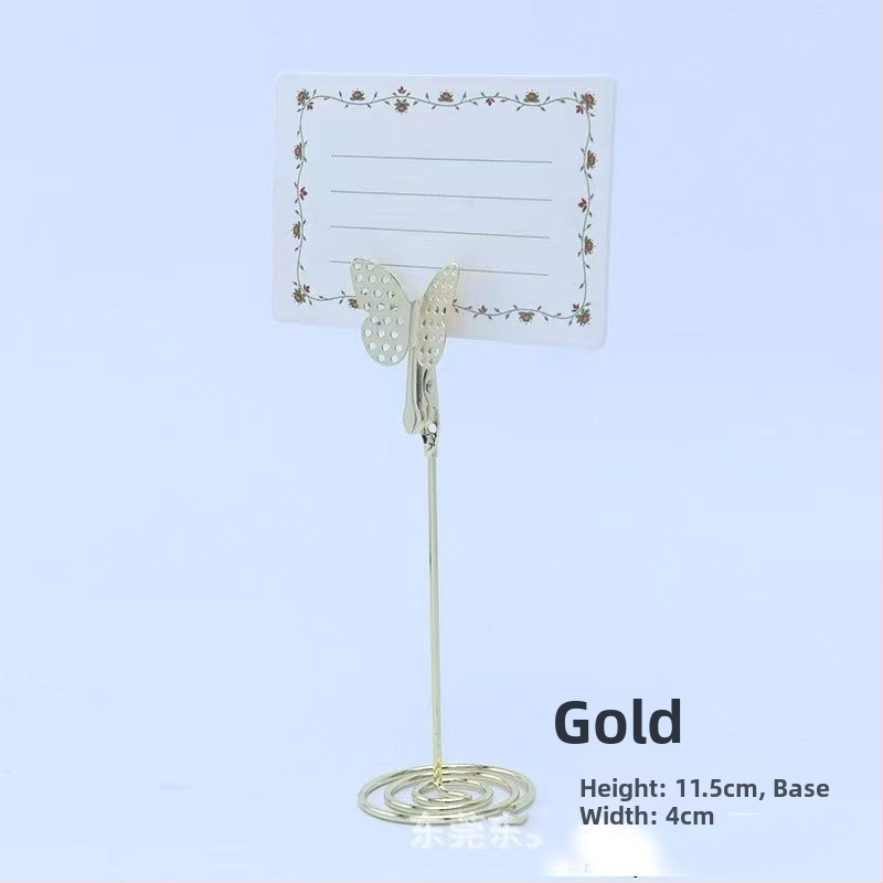 Kovový klip na poznámky – nerezová oceľ, geometrický tvar, kapacita 50, model Butterfly Card Clip, značka Xinxing Craft