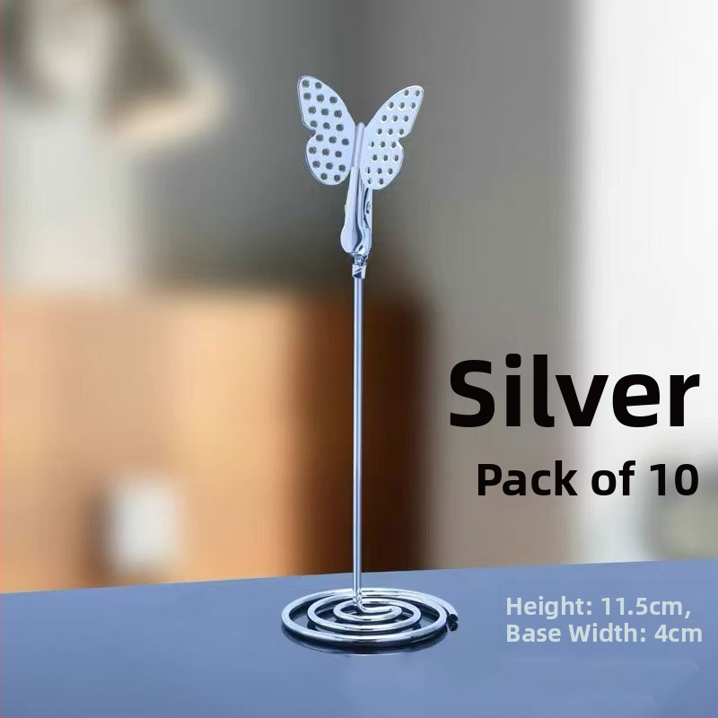 Kovový klip na poznámky – nerezová oceľ, geometrický tvar, kapacita 50, model Butterfly Card Clip, značka Xinxing Craft