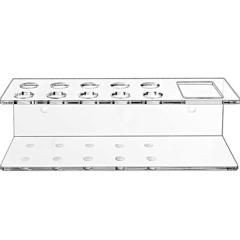 Ακρυλική επιτοίχια θήκη στυλό με 10 θέσεις, κατάλληλη για μαρκαδόρους πίνακα και γόμες