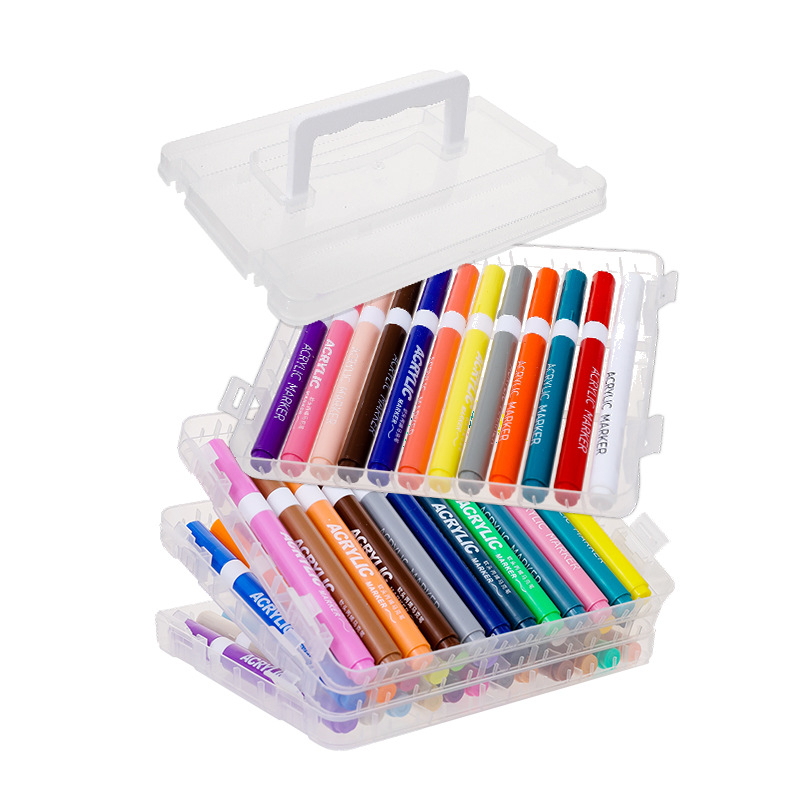 Σετ μαρκαδόρων ακρυλικών Lianxi, με μαλακό άκρο, μοντέλο 0109-11, 24 επιλογές ακρών, βασική συσκευασία