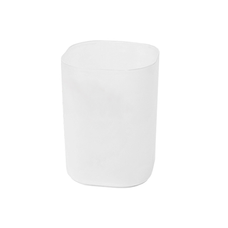 Okrugli plastični držač za olovke s mattim prozirnim završetkom, desktop organizator, moguć tisak logotipa