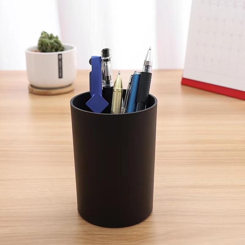 Kerek műanyag tolltartó és kozmetikai tároló, modell 80-100, testreszabható