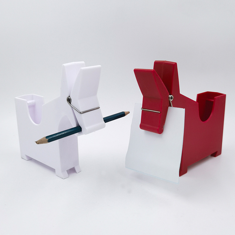 Clip pentru notițe de birou, suport pentru pix și cutie pentru carduri — plastic, turnare prin injecție, temă animală