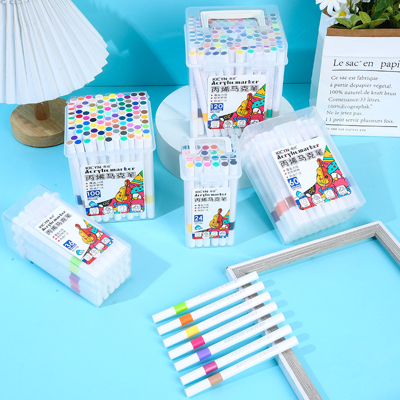 Qixin Ακρυλικός Μαρκαδόρος για Μαθητές Δημοτικού, Πλενόμενος, Αδιαφανής, Αδιάβροχος, Γρήγορο Στέγνωμα – Ακουαρέλα Στυλό