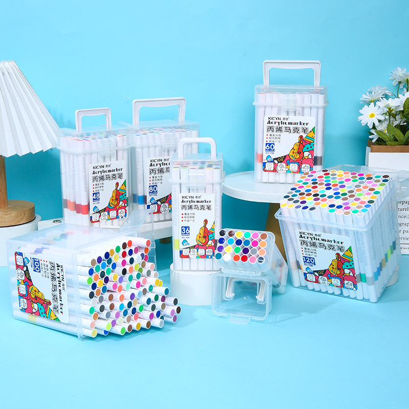 Qixin Ακρυλικός Μαρκαδόρος για Μαθητές Δημοτικού, Πλενόμενος, Αδιαφανής, Αδιάβροχος, Γρήγορο Στέγνωμα – Ακουαρέλα Στυλό