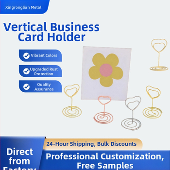 Držiak na vizitky v tvare srdca z kovu, zvislý držiteľ správ, značka Xingronglian, model Love business card holder, balené v vrecúšku