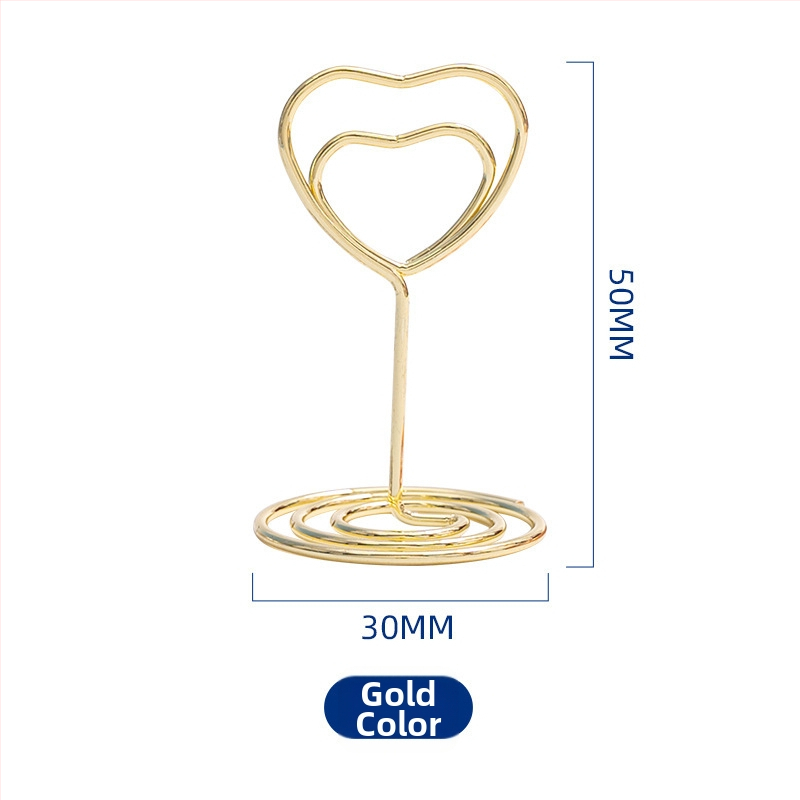 Držiak na vizitky v tvare srdca z kovu, zvislý držiteľ správ, značka Xingronglian, model Love business card holder, balené v vrecúšku