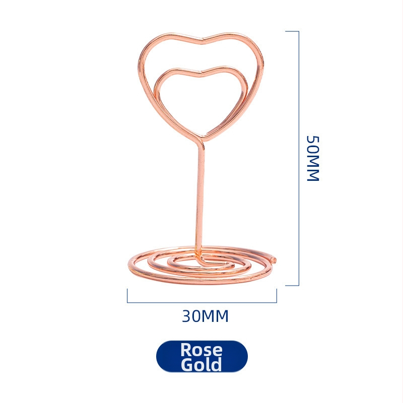 Držiak na vizitky v tvare srdca z kovu, zvislý držiteľ správ, značka Xingronglian, model Love business card holder, balené v vrecúšku