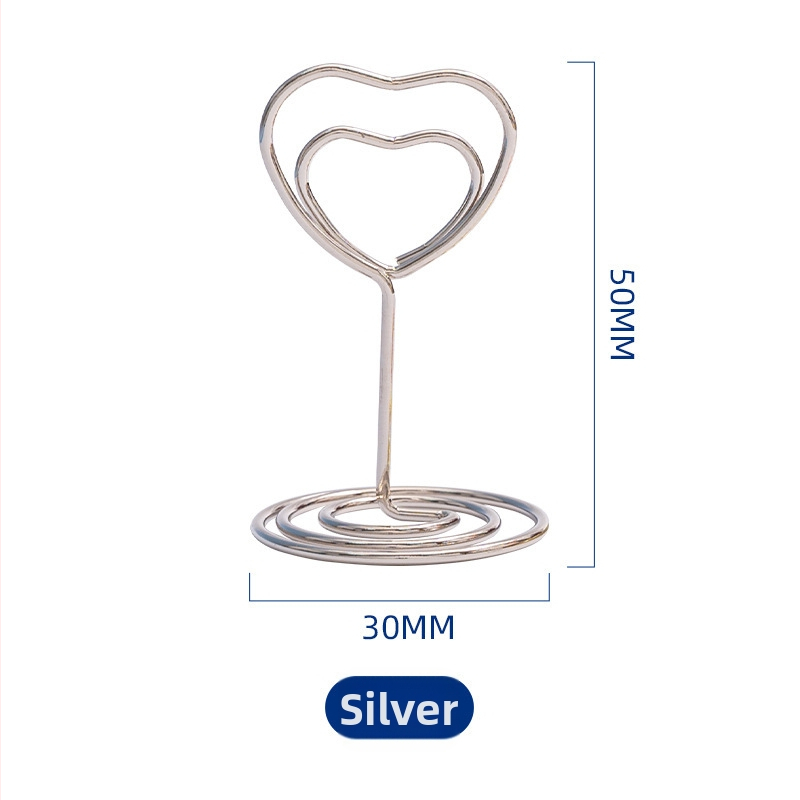 Držiak na vizitky v tvare srdca z kovu, zvislý držiteľ správ, značka Xingronglian, model Love business card holder, balené v vrecúšku