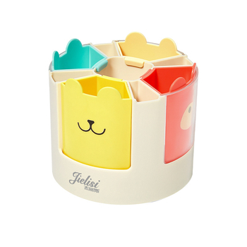 Jelis Forgó tolltartó diákoknak | Kör alakú műanyag tolltartó, ajándékba alkalmas