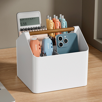 Tolltartó W3035, asztali tároló rácsos elrendezéssel, anyag HIPS + fa, 1 L kapacitás, japán stílus.