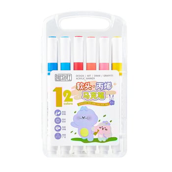 Ακρυλικός μαρκαδόρος με μαλακό άκρο, μεγάλης χωρητικότητας, ανθεκτικός στη διαρροή, για μαθητές, με επιλογή ετικέτας