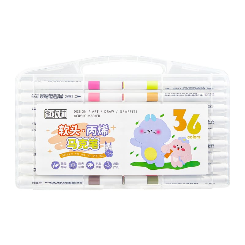 Ακρυλικός μαρκαδόρος με μαλακό άκρο, μεγάλης χωρητικότητας, ανθεκτικός στη διαρροή, για μαθητές, με επιλογή ετικέτας